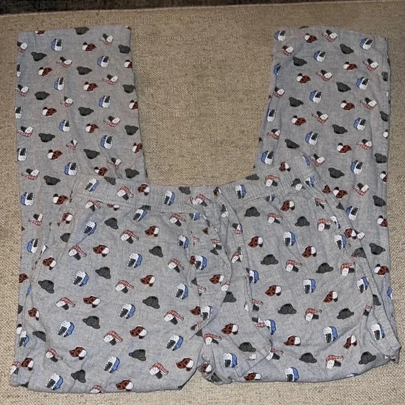 J Crew Lounge Pants With Ushanka Hat Pattern - Large - Y - Picture 1 of 3